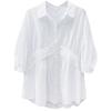 Seven-quarter-sleeved Summer Clothes Updated Relaxed Fit and Thin Pure Cotton Blouse