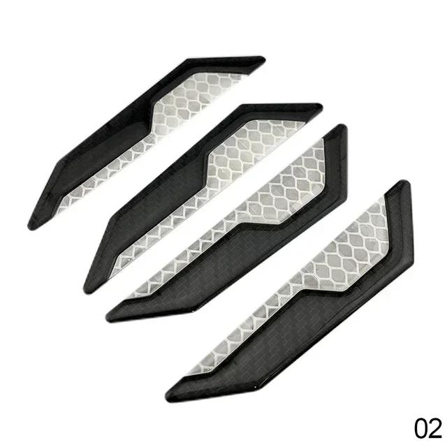 Universal 4PCS Body Sticker Reflective Warning Sticker Decoration Anti-Scratch Modified Door Bumper Strip Car Accessories