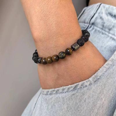 Tiger Eye Magnet Black Crystal Bracelet