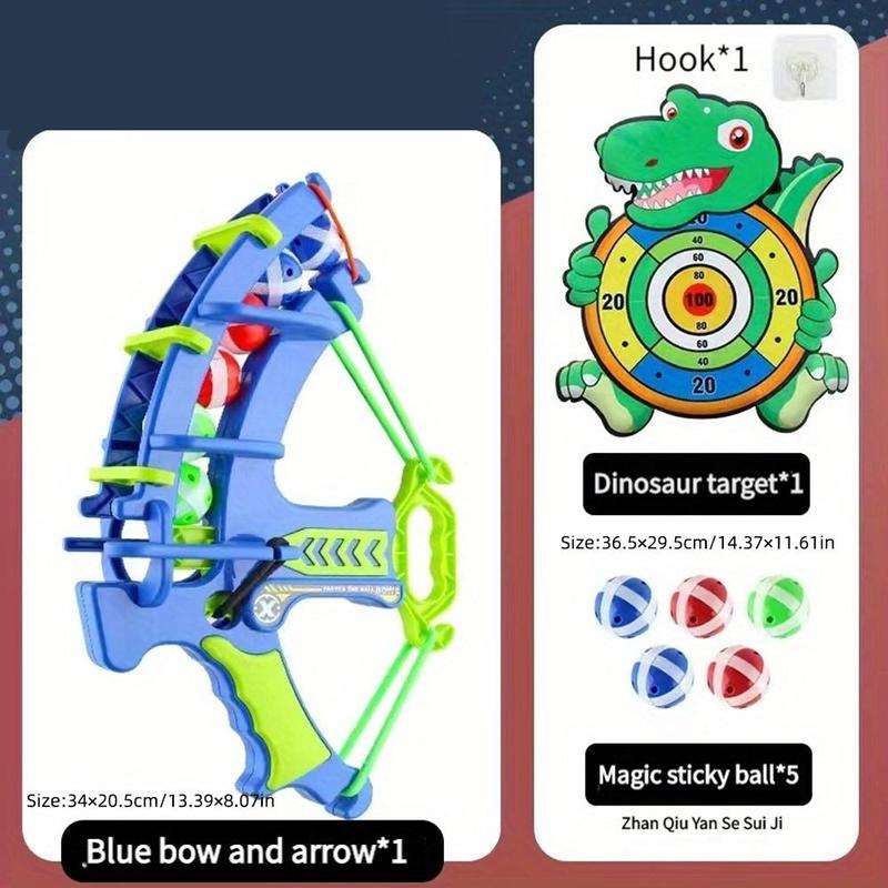 Multifunction Dinosaur Target Shooting Toy,1 Set Indoor Handheld Shooting Game Throwing Sticky Ball Bow and Arrow Toy,Valentine's Day Gift,Outdoor Toy