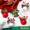 Red Plaid Bow Christmas Door Hanging Bells for Tree and Car Decoration