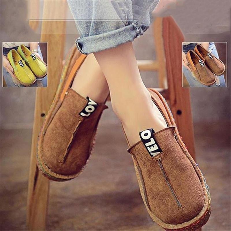 Elegant Women Round Toe Casual Pattern Flats With Wide Shallow Tendon Sole