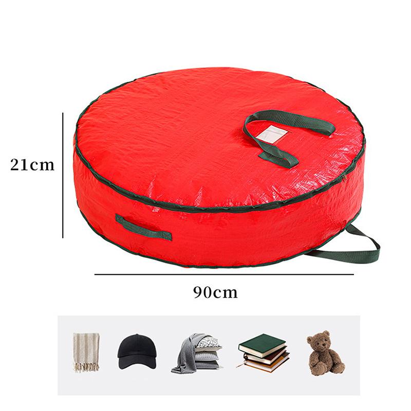 Christmas Wreath Storage Bag Artificial Wreath Organizer Round Storage Bag Dustproof And Waterproof Storage Bag