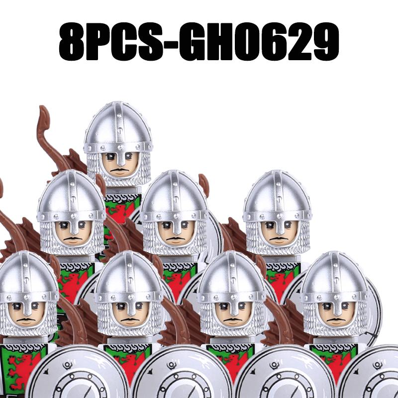 Medieval Military Europe King Soldier Figures Building Blocks Castle Lion Knight Sword Infantry Weapon Warrior Bricks Toys Gifts
