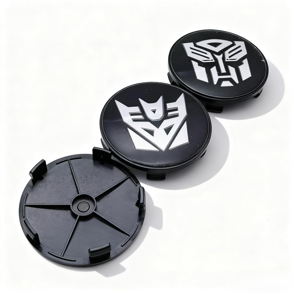 4 st Transformers Logotyp Emblemprydnadshjulskydd för Bilhjul 68MM 63MM Hjulnavskåpor Decepticons & Optimus Prime Märke Fälgnavskåpor Skydd