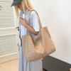 Plaid Canvas Bag, New Tote Bag, Casual Large-capacity Shoulder Bag, Fashionable Underarm Bag.