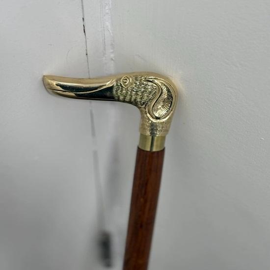 Bengala de Madeira Bengala de Madeira Com Cabo de Design Único em Latão Para Idosos