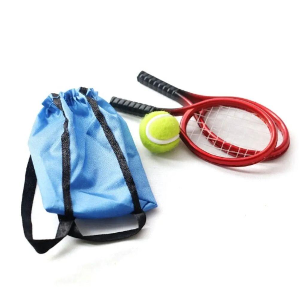 Mini Dollhouse Accessories Tennis Diy Dollhouse Miniature Tennis Model Set  Dollhouse Accessory