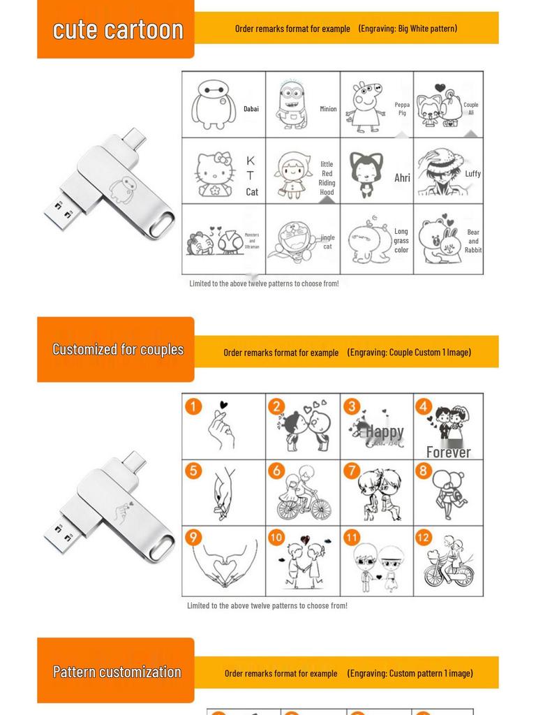 Dual-Interface USB Flash Drive for Mobile & Computer Photo Storage