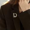 New Model Letter D Brooch - High-end, Exquisite, Simple Corsage with Anti-glare Silk Scarf Clasp and Pin.