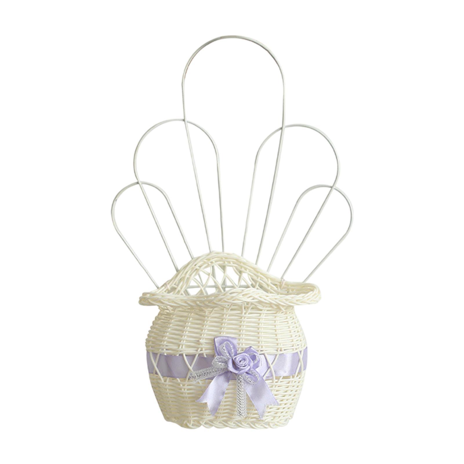 Плетеная подвесная корзина Цветочная корзина Органайзер Декор Портативный цветочный горшок для организации прихожей кухни ванной комнаты