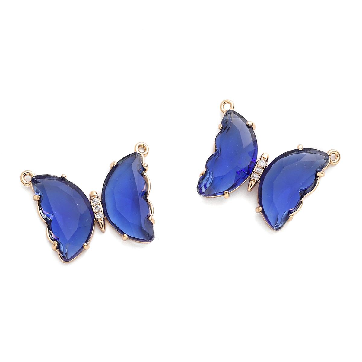 

Латунная подвеска-бабочка с кристаллом циркона, камень для серег, браслетов, ожерелья, аксессуары для изготовления ювелирных изделий своими руками 22x29mm