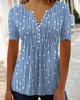 2025 Autumn European & American V-neck Print Long Sleeve Women's Blouse