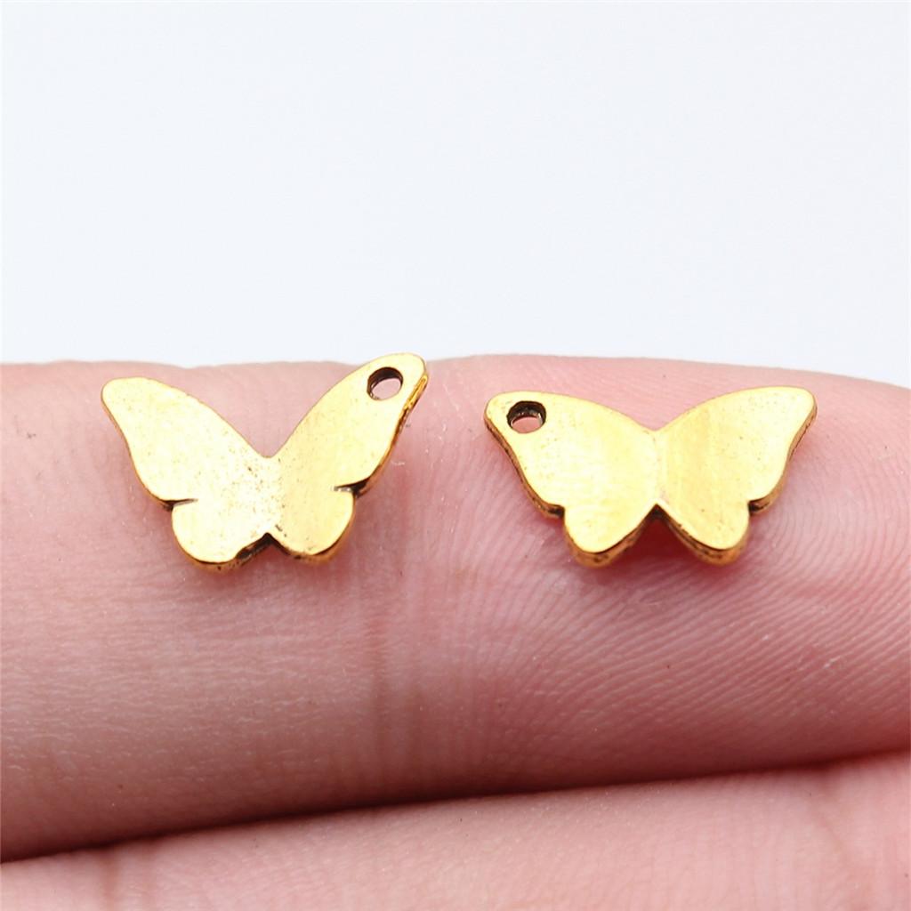 Charms Small Butterfly Pendants Wedding Jewelry Findings ZC114