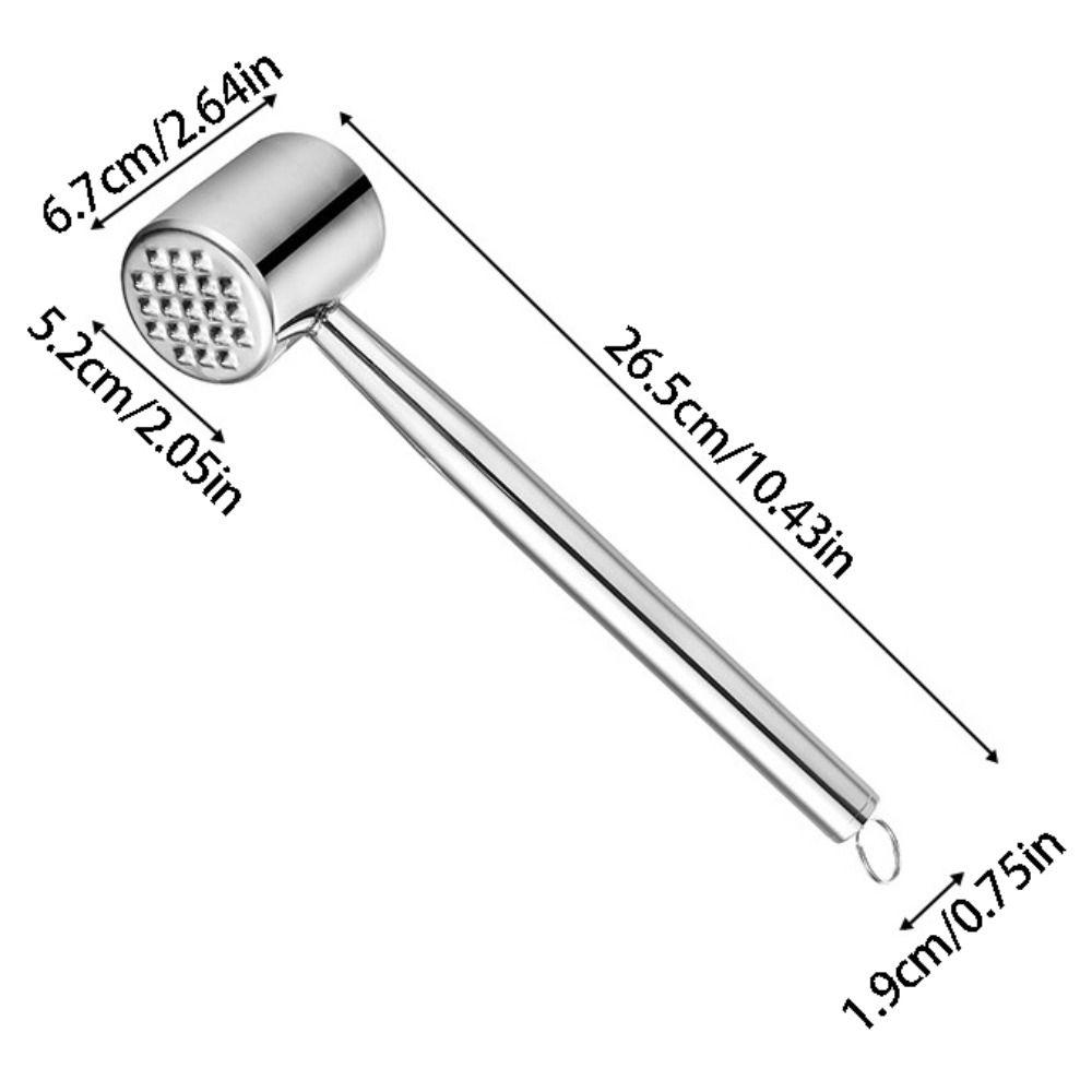 Double-side Meat Hammer Stainless Steel Steak Mallet Kitchen Beef Hitting Tool Meat Preparation