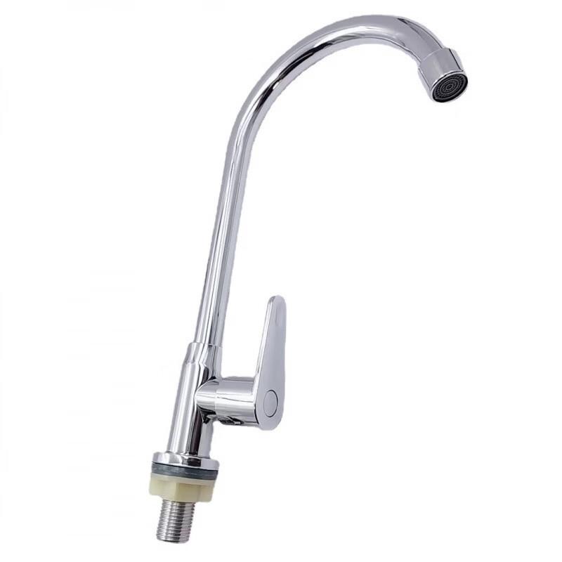 TLXT Wall-Mounted Stainless Steel Single Cold Kitchen Faucet