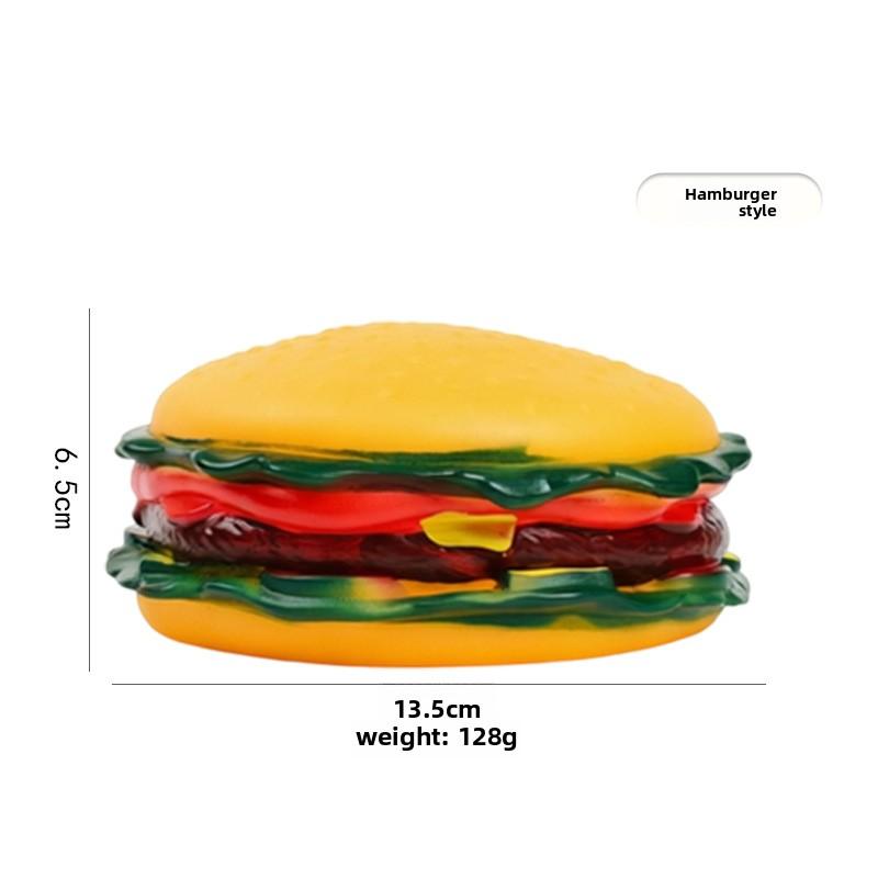 Nuovo Giocattolo per Animali - Giocattolo in Plastica Realistico Sovradimensionato Hot Dog Burger con Funzione Sonora per la Dentizione e l'Intrattenimento per Cani di Taglia Grande.