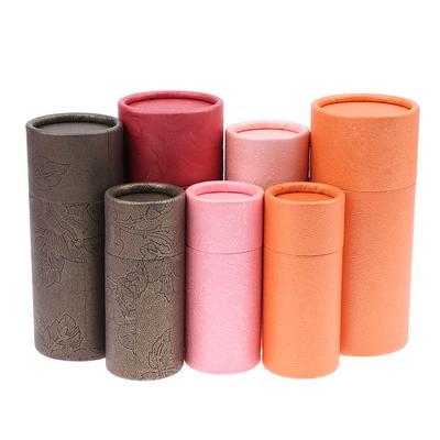 Caixa de presente de papelão redonda, caixa de embalagem de frasco de óleo essencial cosmético, embalagem de batom e perfume, caixas de tubo de papel kraft