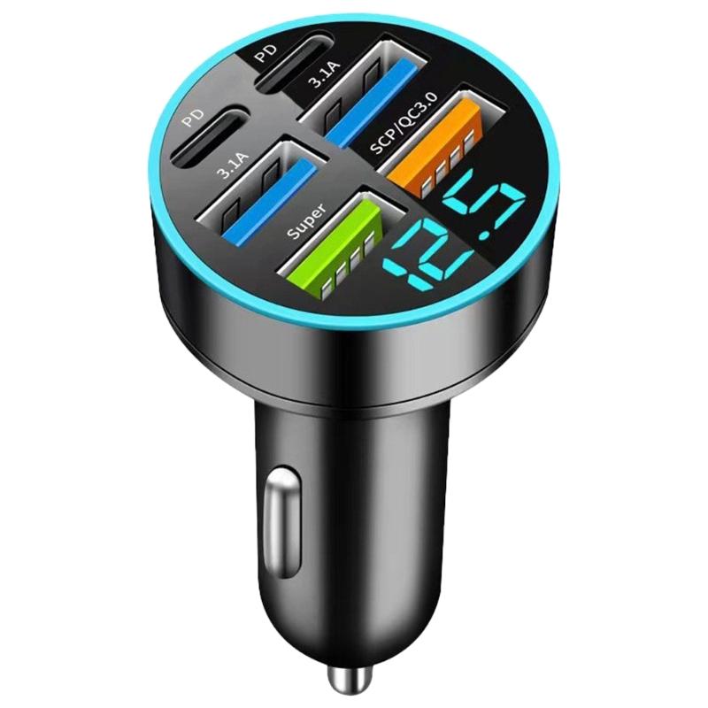 High Speed Charging Car Adapter with Various Multiple Port 66W Total Output QC3.0 for Efficient Device Charging