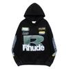 RHUDE Retro Racing Print Hoodie - Men's Trendy High Street Hip Hop Streetwear