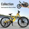 Simulated Alloy Mountain Bike Model with Dual Shock Absorption - Mini Bicycle Ornament
