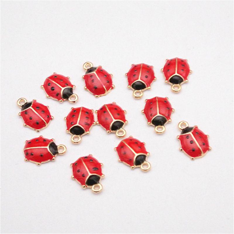 10pcs Dainty Romantic Enamel Ladybird Necklace Punk Necklace for Women and Girls Ethnic Choker Birthday Presents