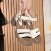 7cm Comfortable All Match Thick Bottom Gladiator Sandals Platform Shoes 2025 Summer Block Heels Sandals for Office Mom Beach