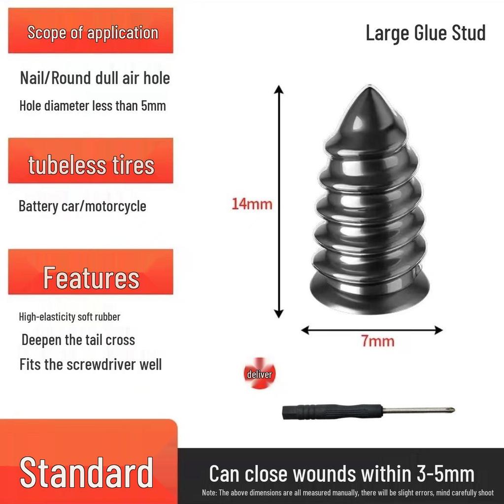 Quick Tire Repair Kit: Mushroom Rubber Nails for Cars & Electric Vehicles