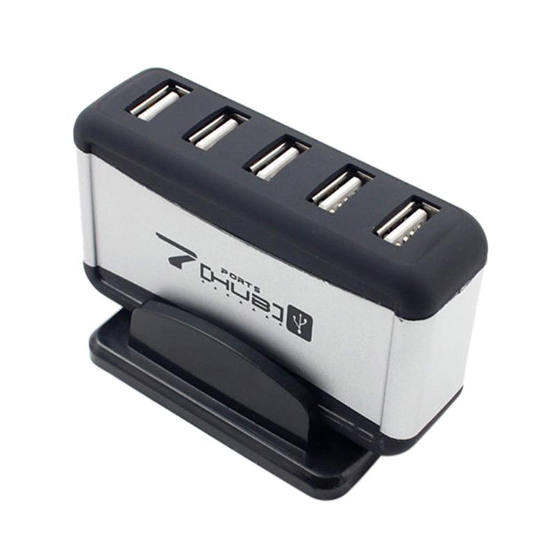 Usb 7-Port Hub Powered With Ac Adapter Cable High-Speed Eu/Us Plug For Pc Laptop