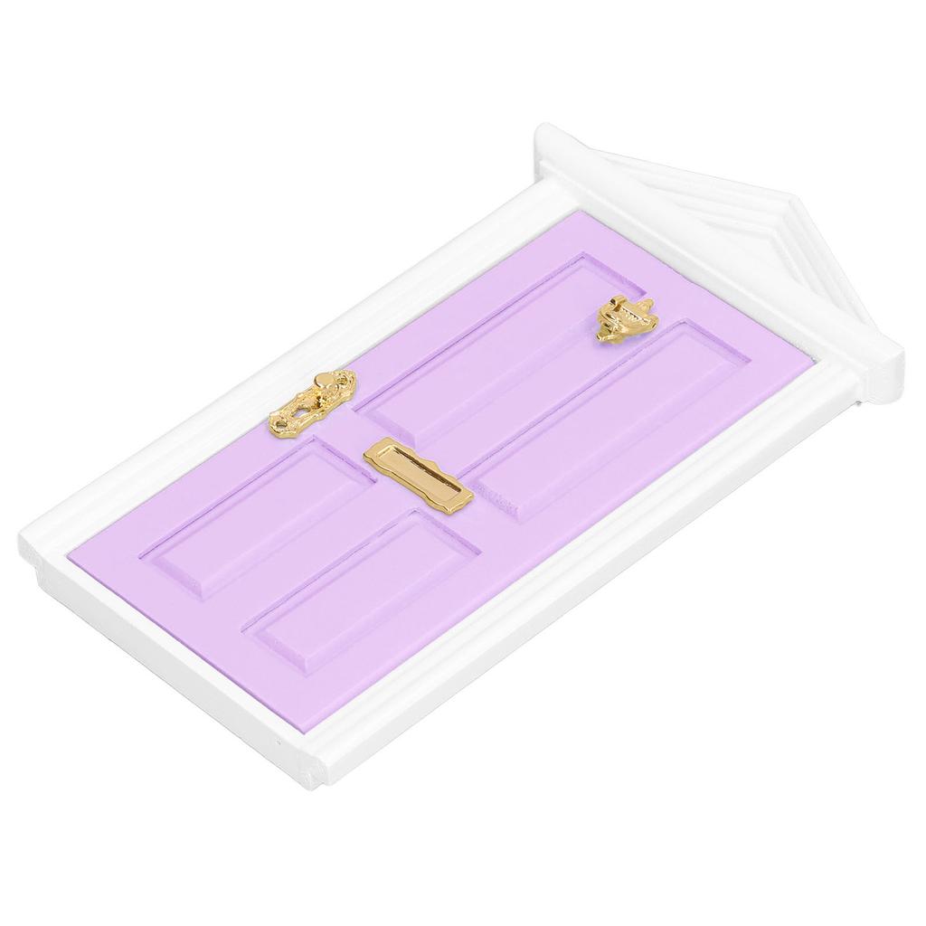 Mini Wooden Door Bright Color Vivid Details Smoother Edge Dollhouse Miniature Fairy Door for 1:12