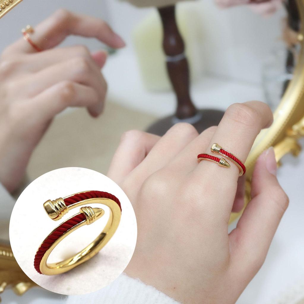 Zodiac Year Red String Nail Ring: Elegant and Unique High-End Design