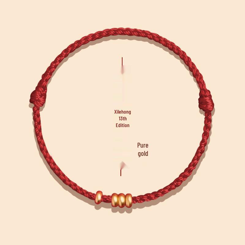 Valentine s Day Zodiac Red String 999 Pure Gold Amulet Bracelet Single Bracelet