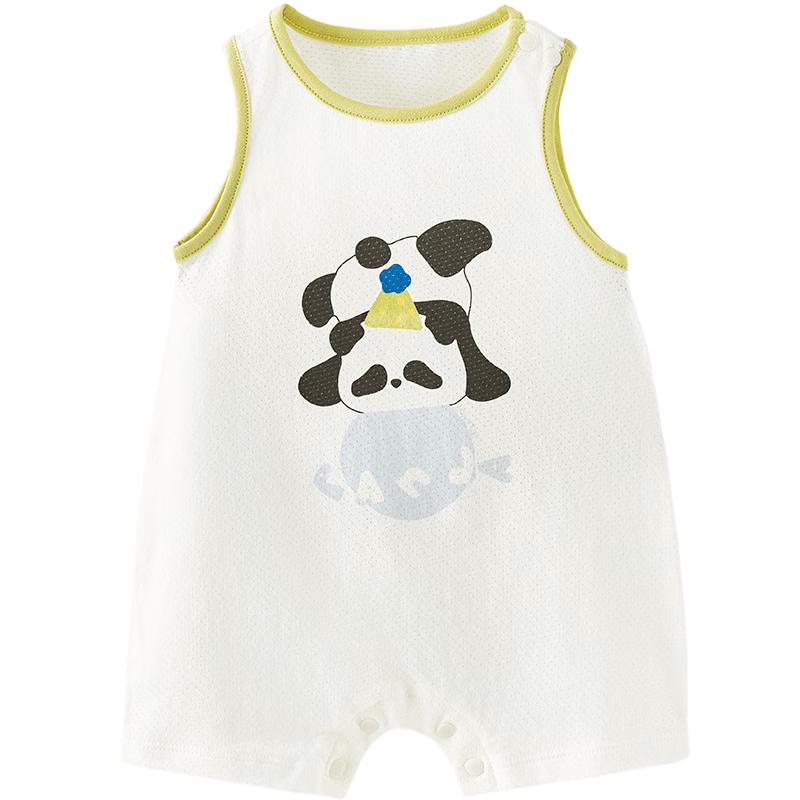 Tongtai Baby Summer Sleeveless Jacquard Romper