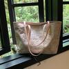 Big Bag Women's New Summer Design Versatile Shoulder Bag Cloth Bag College Student Commuting Tote Bag Women