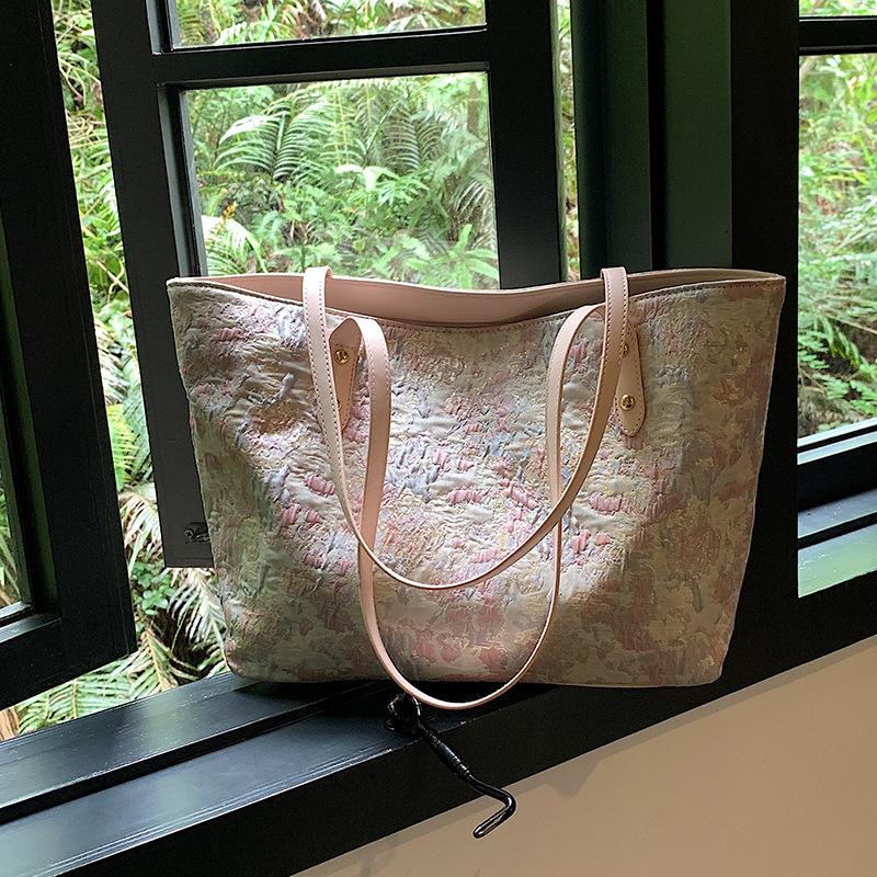 Big Bag Women's New Summer Design Versatile Shoulder Bag Cloth Bag College Student Commuting Tote Bag Women