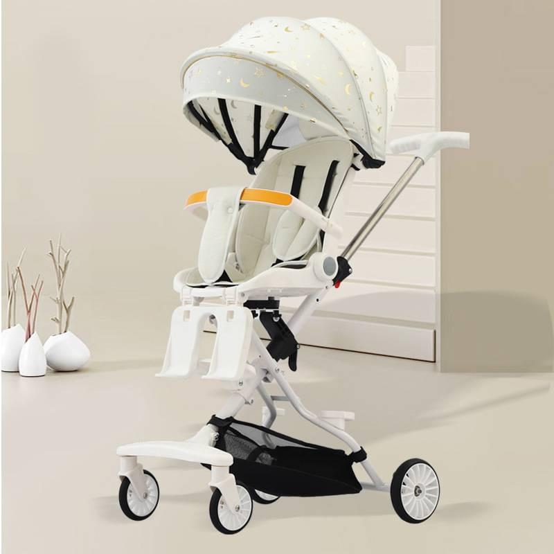 

Детская ультра-коляска Легкая Складная Конвертируемое сиденье Кнопка вращения White A