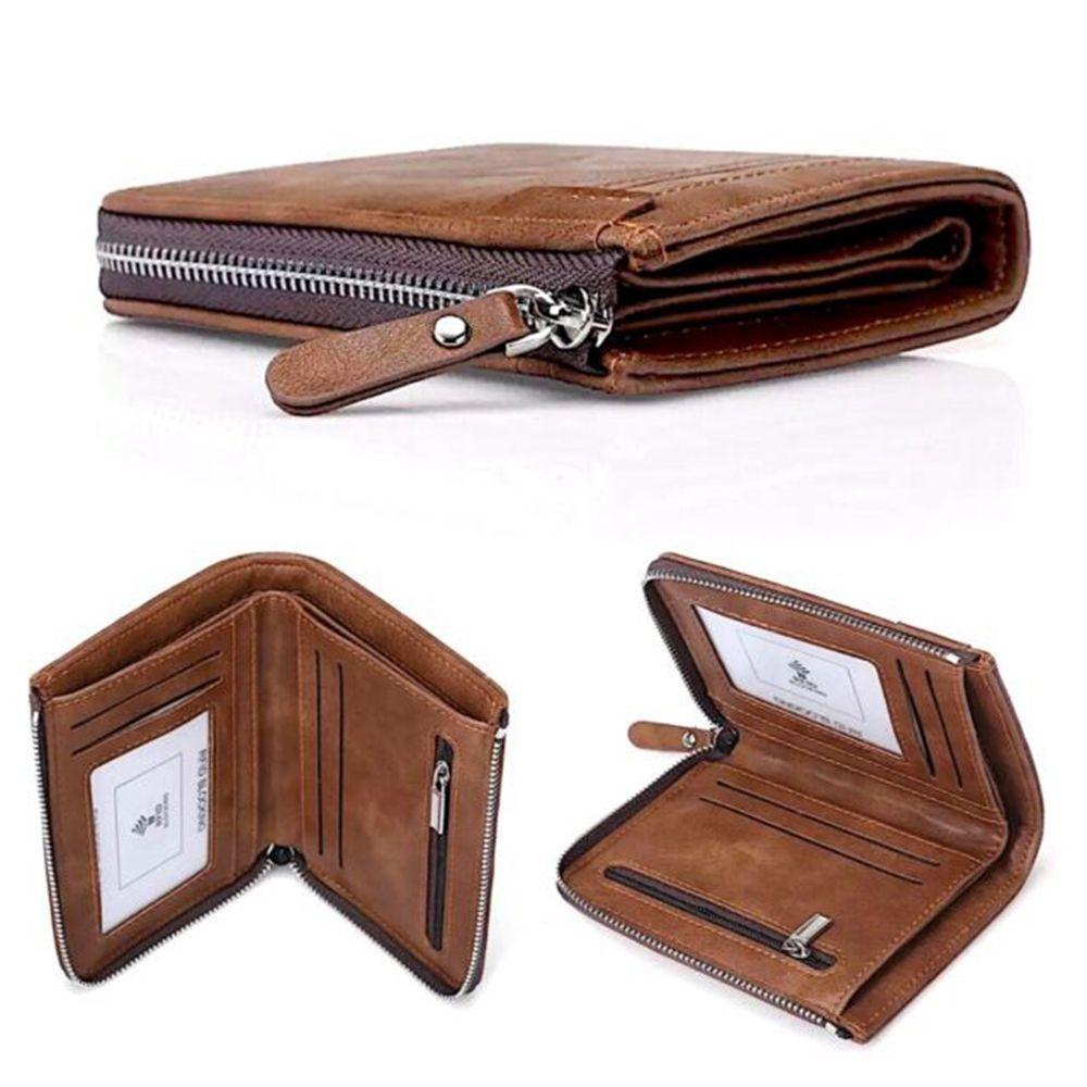 Ultra-thin PU Leather Business Card Case Casual Male Purses Money Clips Short Coin Purse Men Wallet
