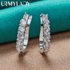 URMYLADY 925 Sterlingsilber U Zirkonia Ohrringe für Damen Hochzeit Mode Charm Schmuck