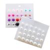 12 Pair/Set Bohemian Women Pearl Earrings Kit Girl Wedding Prom Party Ear Rings Simple Vintage Ear Studs