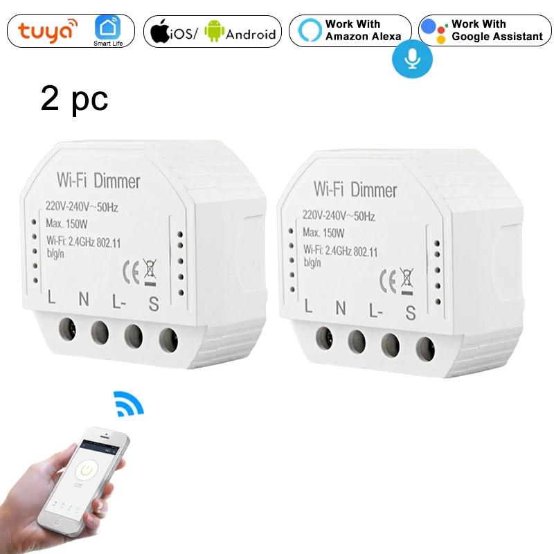 DIY Smart WiFi Light LED Dimmer Switch Smart Life/Tuya APP Remote Control 1/2 Way Switch,Works with Alexa Echo Google Home