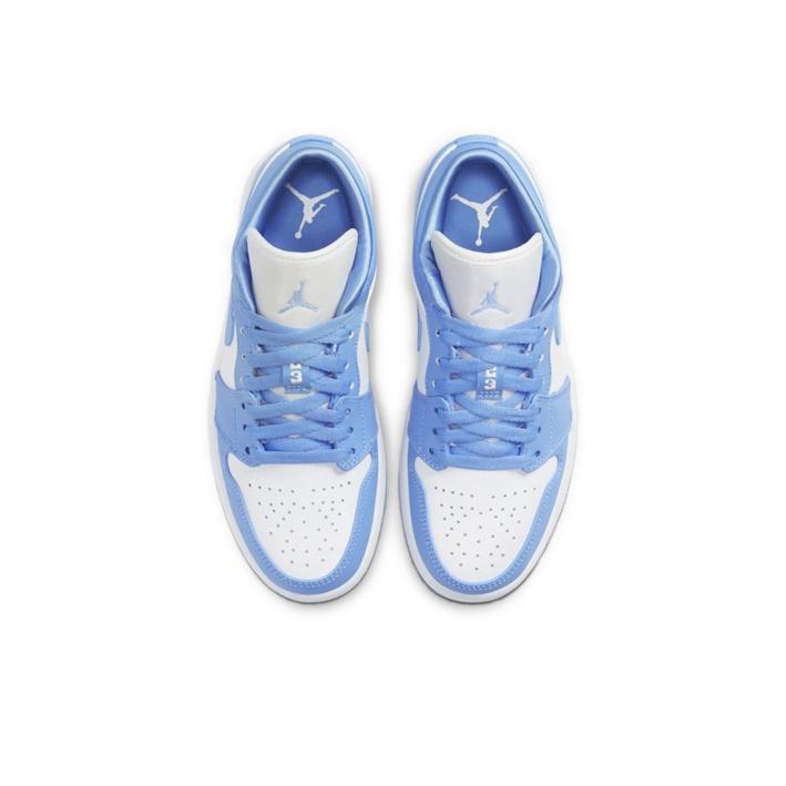 Air Jordan 1 Düşük UNC Bayan Spor Ayakkabı Mavi Üniversite-Mavi Beyaz AO9944-441