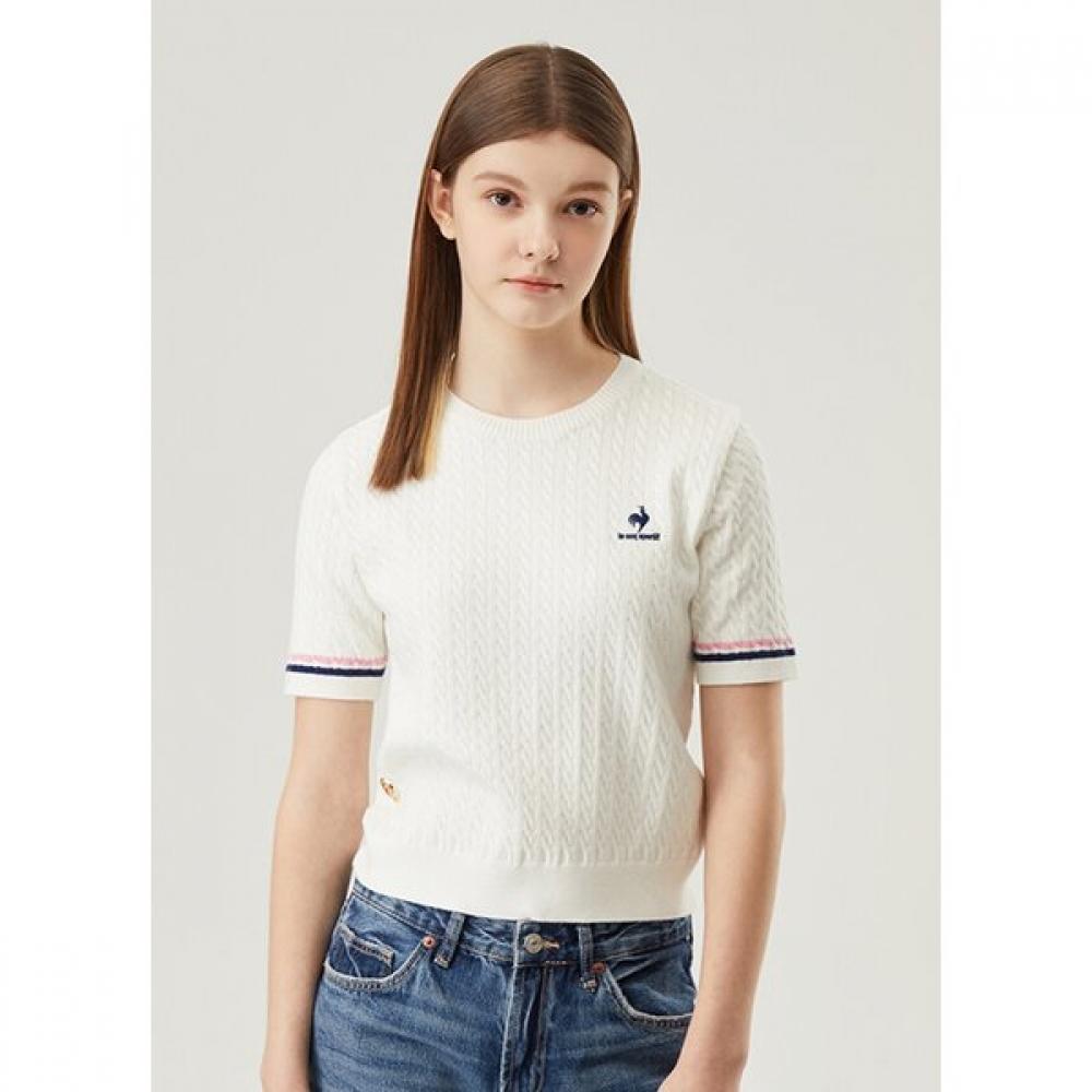 Le Coq Sportif Женский S cabLe Свитер Укороченный Короткий Рукав Ivy LPB light blue/90 M