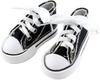 13 Scale 60cm Doll Shoes, Inner Dimensions 70mm, Canvas Sneakers (Black)