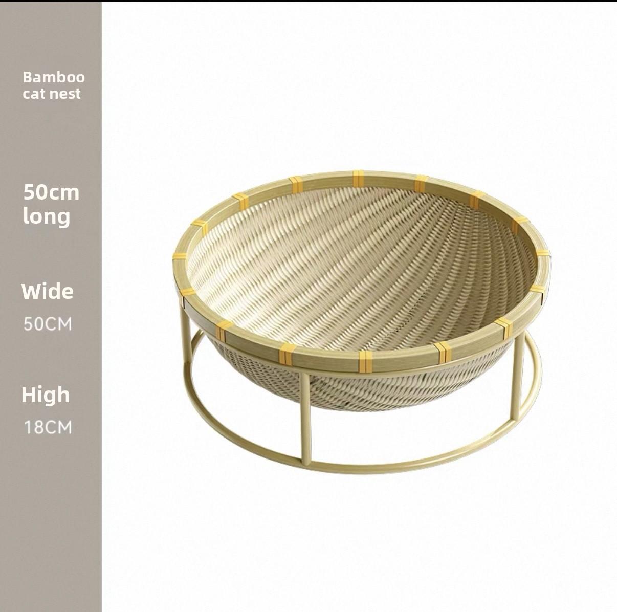 

Bamboo Woven Cat Bed Moisture-proof Washable and Breathable Cats Beds and Furniture Wear Resistant Pet Products Cat Accessories