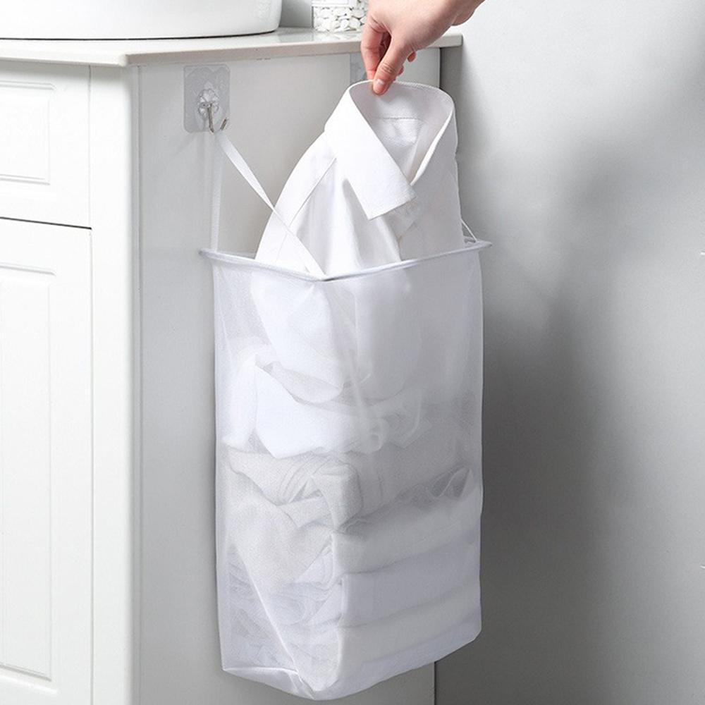 Laundry Basket Wall-mounted Dirty Laundry Storage Basket Easy Storage Portable Large Capacity Clothing Basket Washable Send Hook
