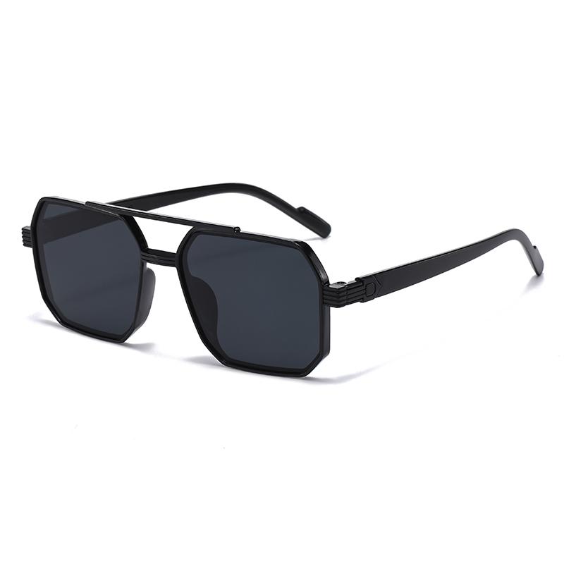 

Protective Glasses New Fashion Large Frame Polygonal Sunglasses Retro Personalized Double Beam Sun Glasses European and American