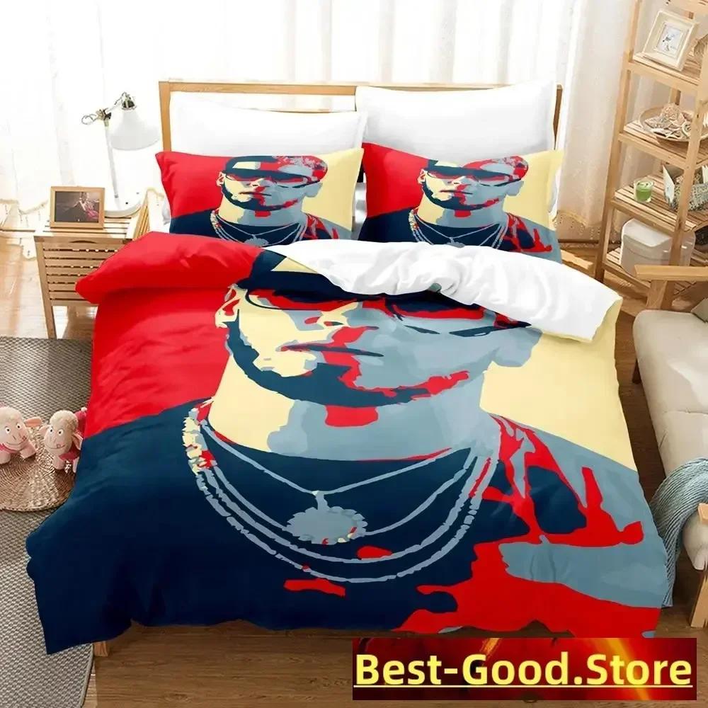 

Comforter Anuel Aa Real Hasta La Bedding Set Printed Bed Set With Bed Soft Single Double Queen Super King Size Comforter (quilt)-EU Single(135*200cm)3pcs