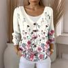 Women's Fashion Casual Knit Sweater Button-Up Floral Print Cardigan Jacket