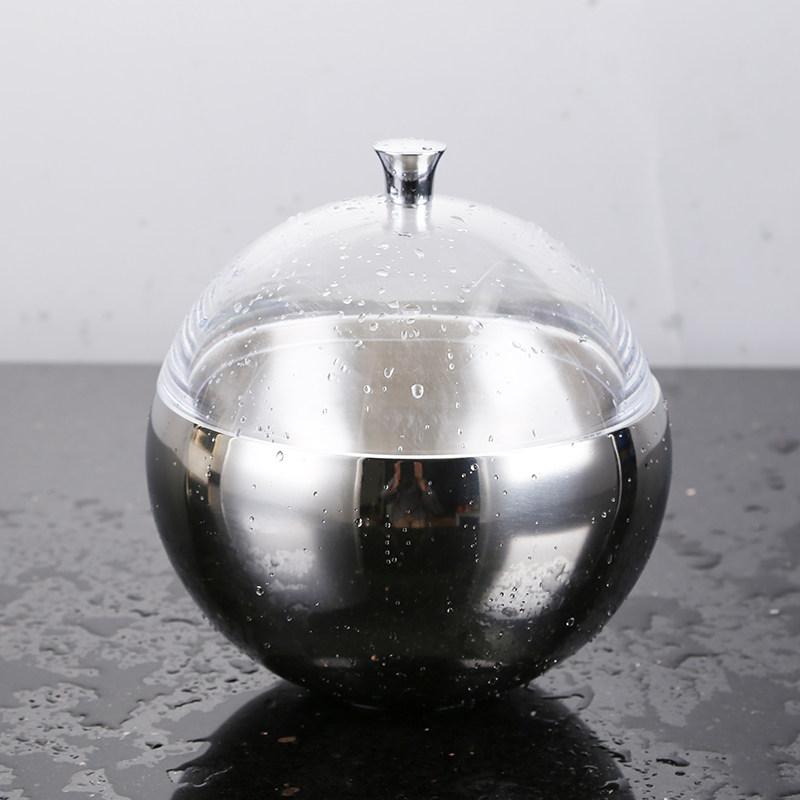 

Stainless Steel Ice Bowl with Lid Double-layer Insulated Bowls Bar Ice Bucket Dessert Bowl Sugar Water Bowls Snack Plate Dish