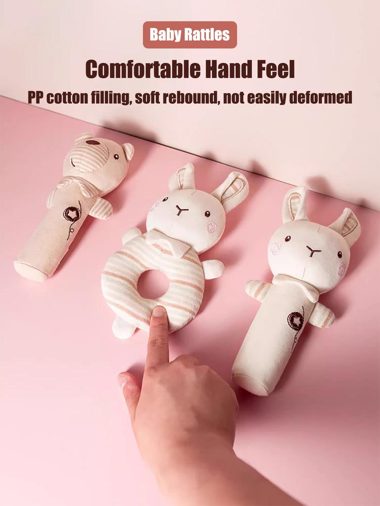 1PCS 0-6 months Baby Hand Shaker Newborn Comfort Toy Baby 0-1 Year Old Toy Baby Stick and Round Rattle